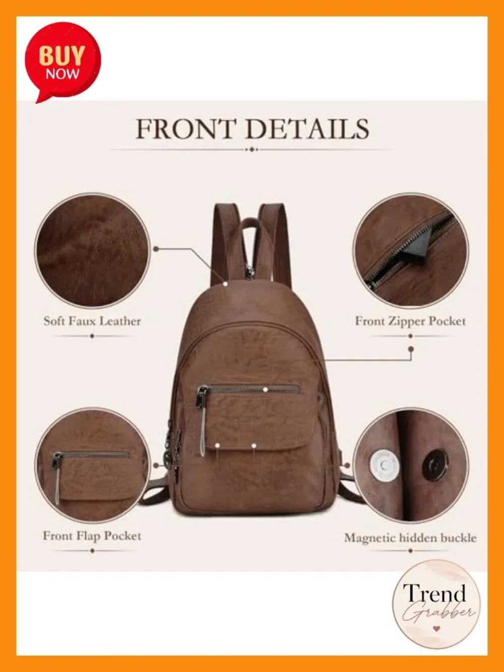 Women's Convertible Faux Leather Sling Backpack Purse 3-Way Carry Anti-Theft
